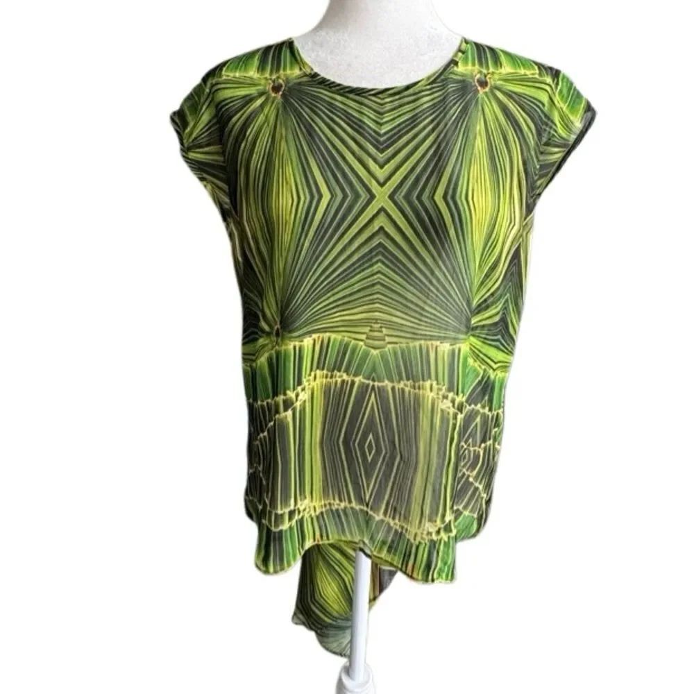 Anthropologie Eva Franco Green Abstract Blouse Flowy Rare SZ 6